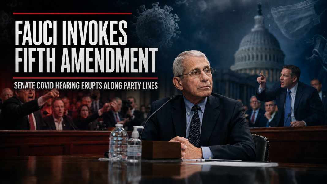 Fauci Invokes Fifth Amendment as Senate COVID Hearing Erupts Along Party Lines Fauci Invokes Fifth Amendment as Senate COVID Hearing Erupts Along Party Lines